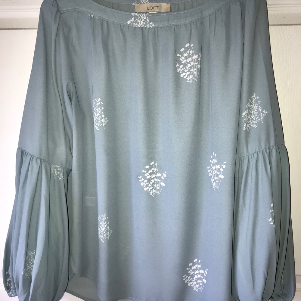 LOFT Floral, Balloon-sleeve Blouse